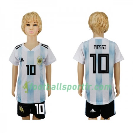 Tenue Argentine Messi 10 Enfant Domicile Coupe du monde 2018 Maillot de Foot
